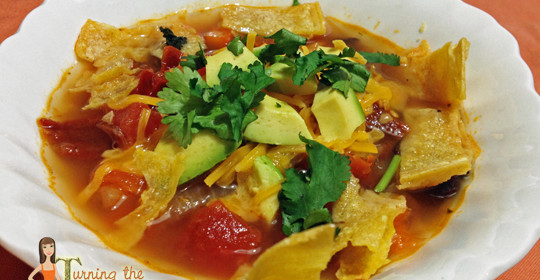 Black Bean and Tortilla Soup Recipe #SCJgreenerchoices