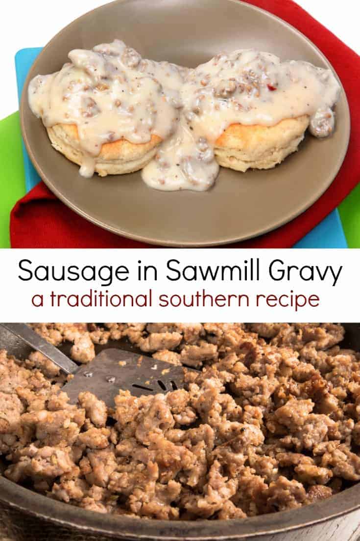 Sausage in sawmill gravy is a traditional southern recipe that is easy to make . If you are looking for quick sausage recipes, give this one a try!  