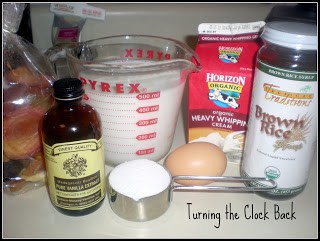 rice pudding ingredients on the counter