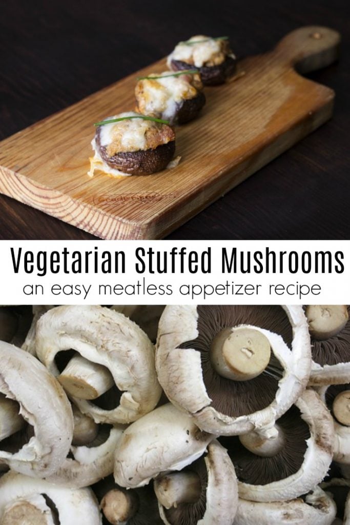 Vegetarian Stuffed Mushrooms are an Easy Meatless Appetizer Recipe