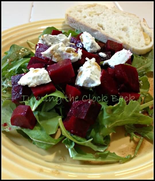 beet recipe: beet and goat cheese salad