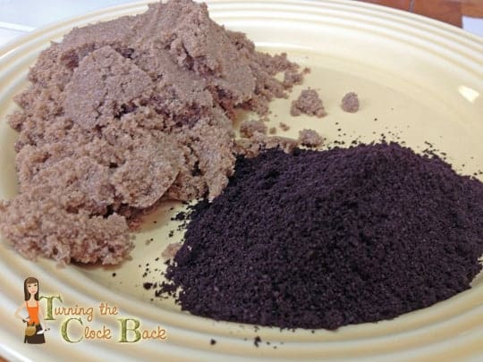 ground coffee and brown sugar on a plate