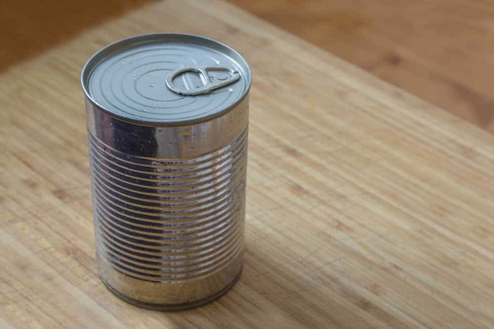 old tin can on counter