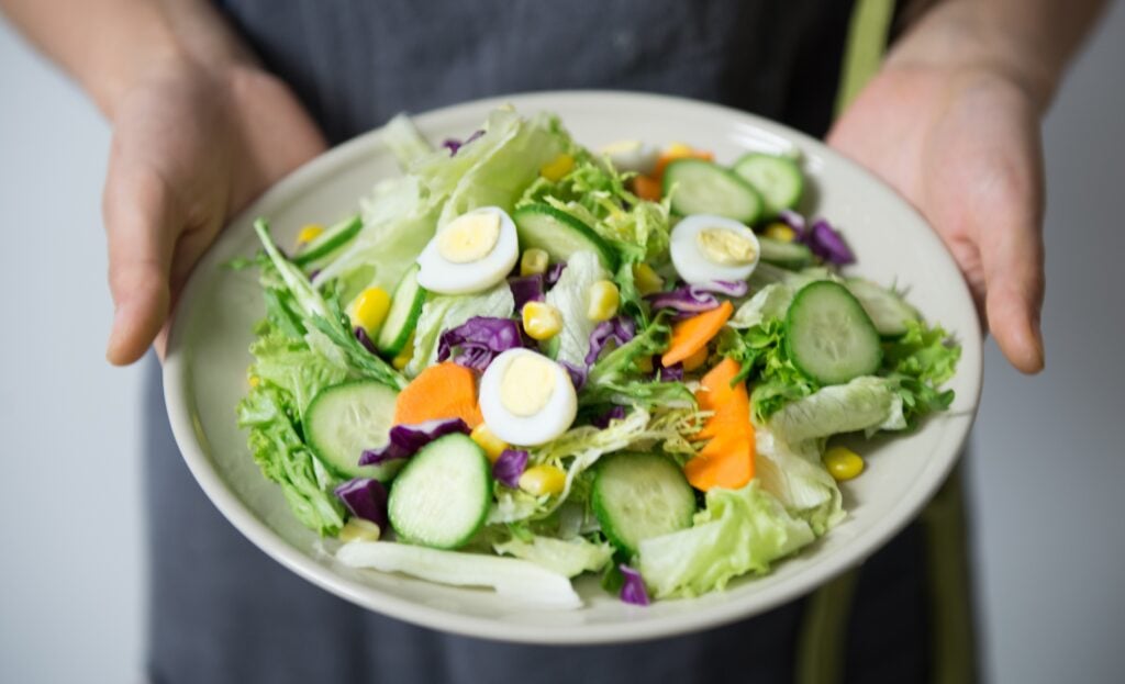 close up of salad on a plate