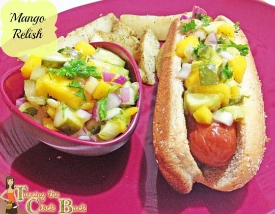 mango relish for a healthy fourth of july with banner