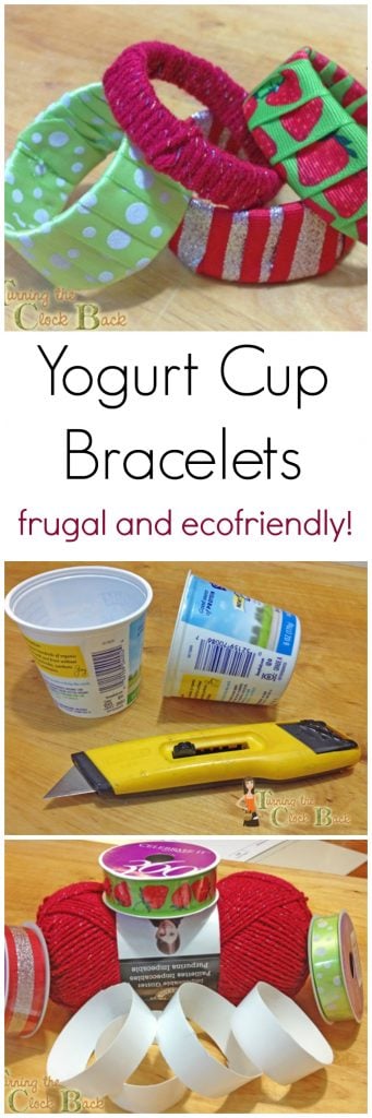 Need Eco Friendly Crafts? Make Yogurt Cup Bracelets!