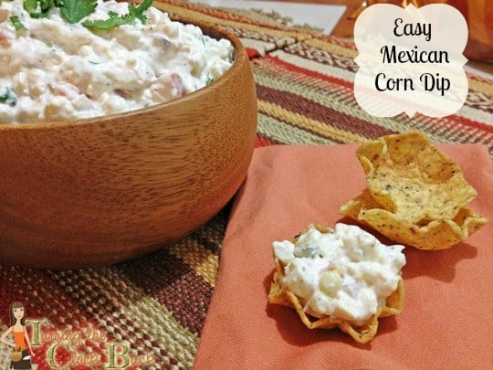 easy mexican corn dip with banner