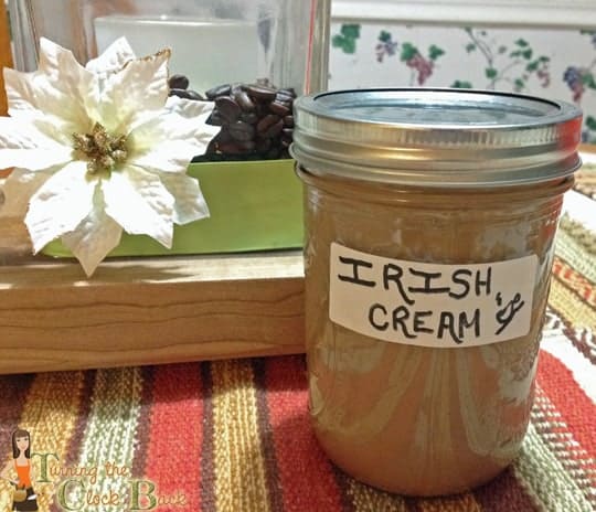 homemade irish cream coffee creamer in a mason jar