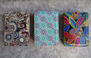 Multi-colored metal boxes. Boxes for little things. Gift boxes