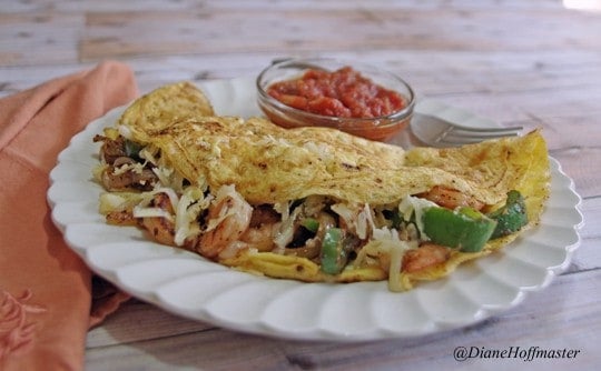 shrimp fajita Omelette Recipe #15MinuteSuppers