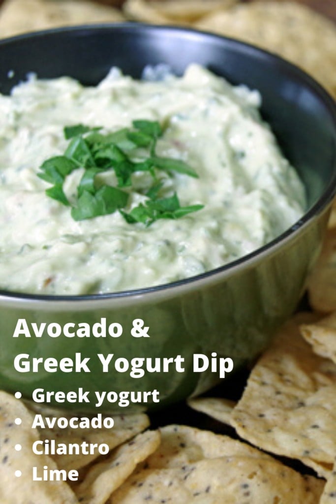 Avocado & Greek Yogurt Dip Recipe with cilantro, jalapeno and lime