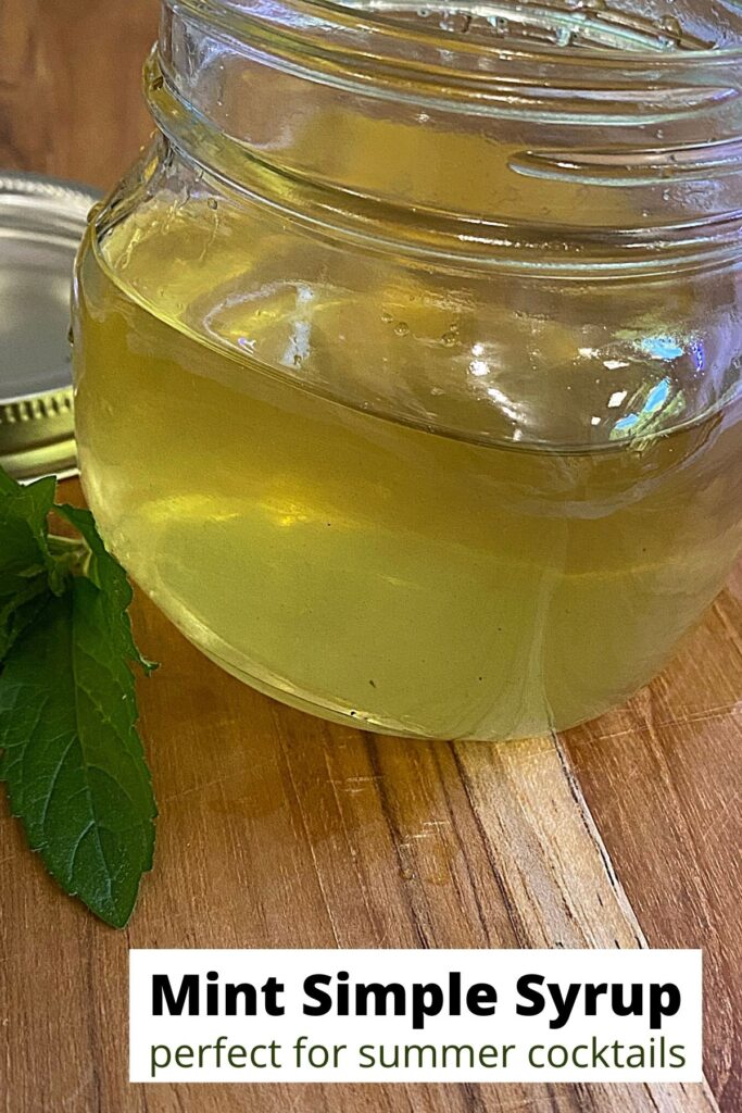 mint syrup in small mason jar