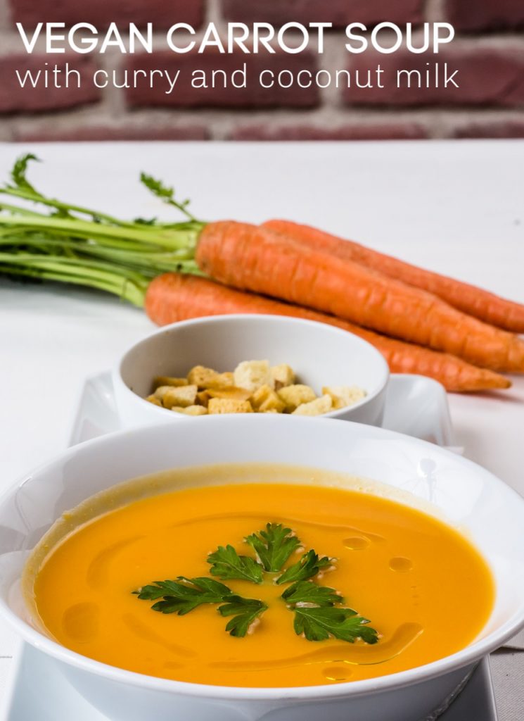 Creamy Vegan Carrot Soup with curry and coconut milk
