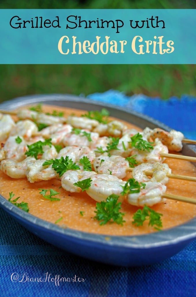 Grilled Shrimp with Cheddar Grits - Turning the Clock Back