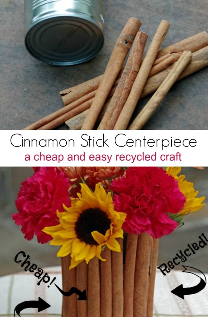 Cinnamon Stick Centerpiece makes a Cheap and Easy Recycled Craft