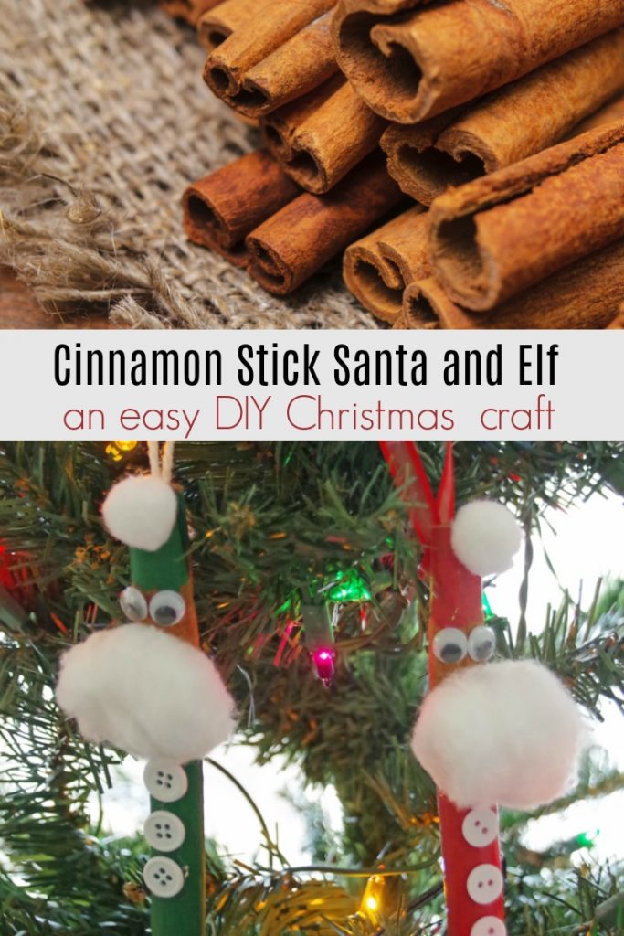 Cinnamon Stick Santa and Elf make easy DIY Christmas crafts