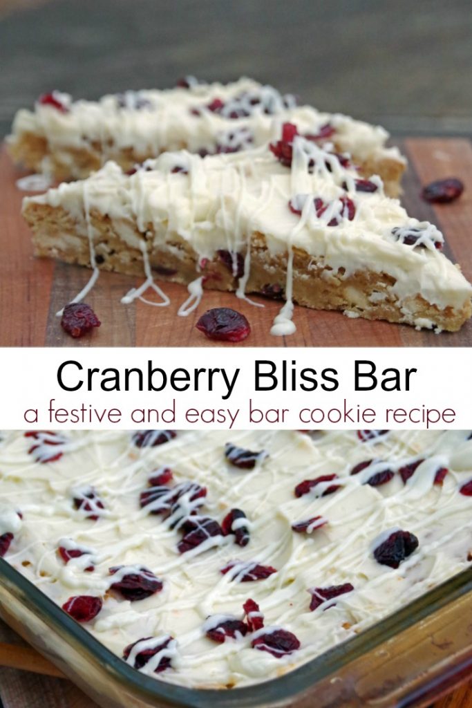 This cranberry bliss bar is a festive and easy bar cookie recipe