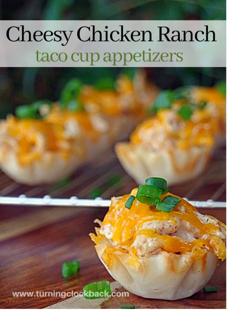 Cheesy Chicken Ranch taco cup appetizers