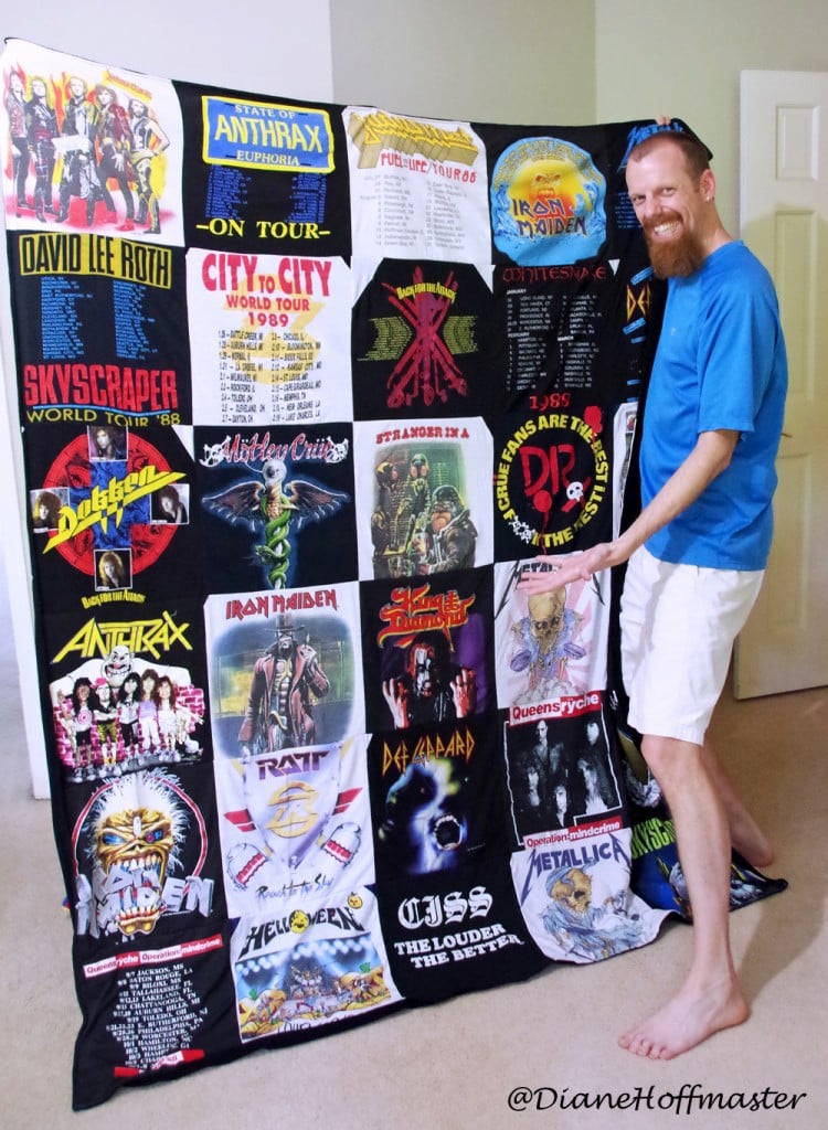 Upcycled T shirt Blanket for Fathers Day