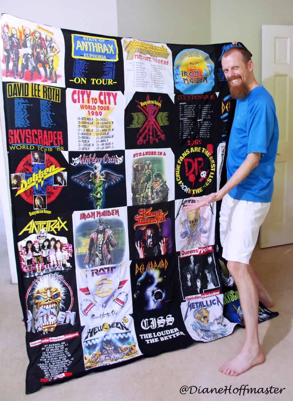 Upcycled T shirt Blanket for the Music Lover in Your Life