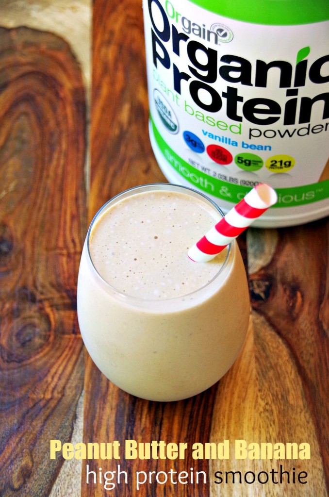 Peanut butter and banana protein smoothie 