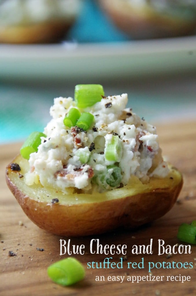 Blue Cheese and Bacon Stuffed Red Potatoes is an easy appetizer recipe that takes very little work at all to make! 