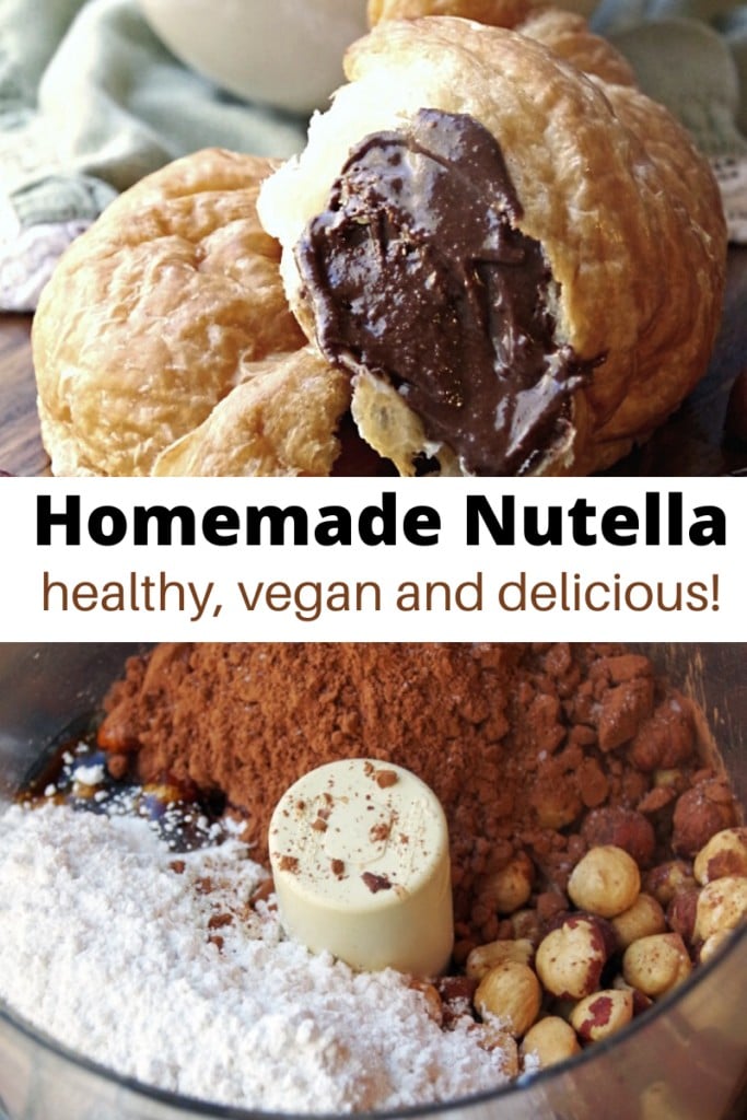 homemade nutella collage with nutella ingredients