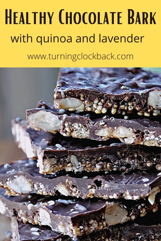 Quinoa Lavender Healthy Chocolate Bark Recipe