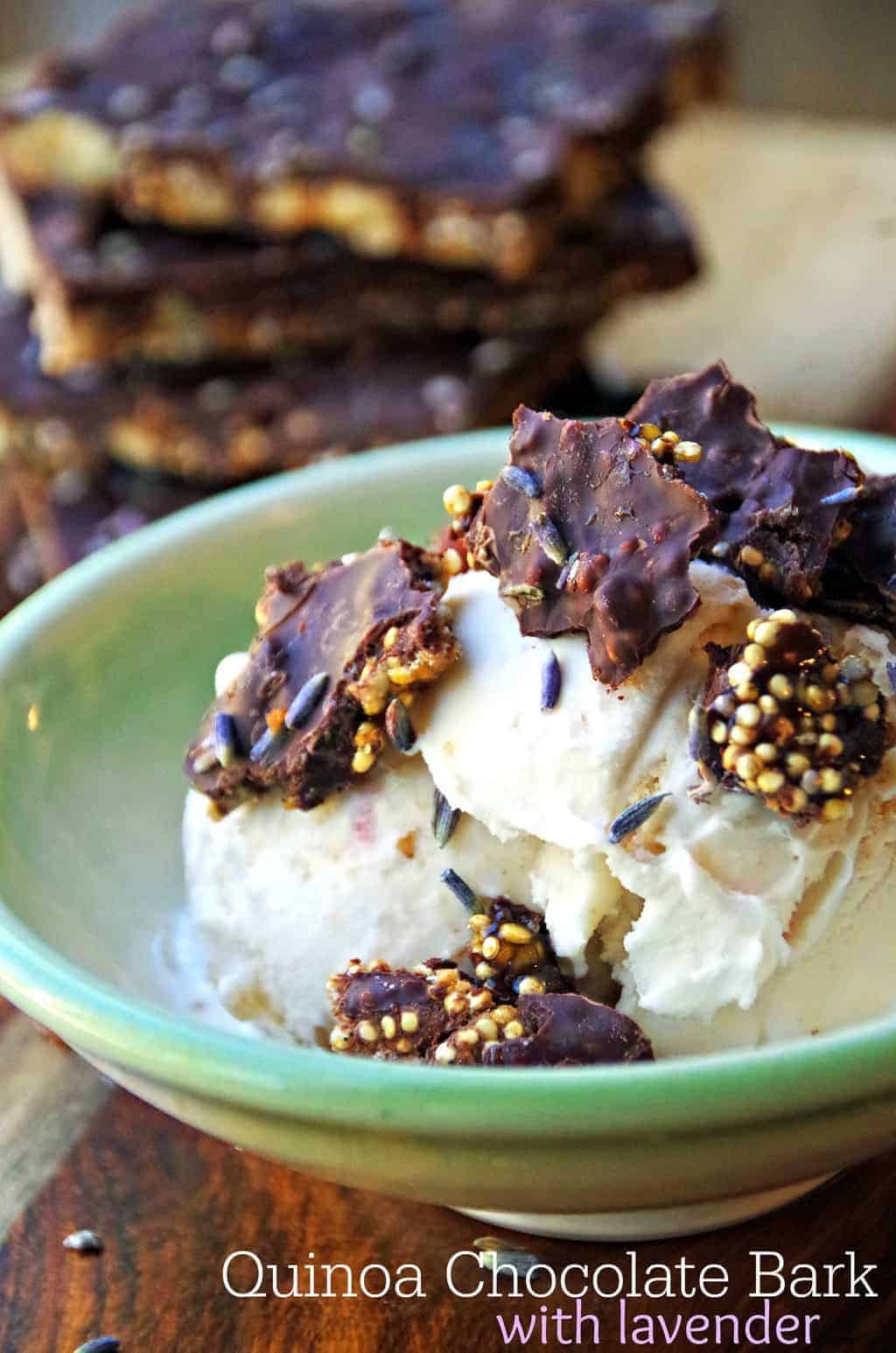 Quinoa Lavender Healthy Chocolate Bark Recipe