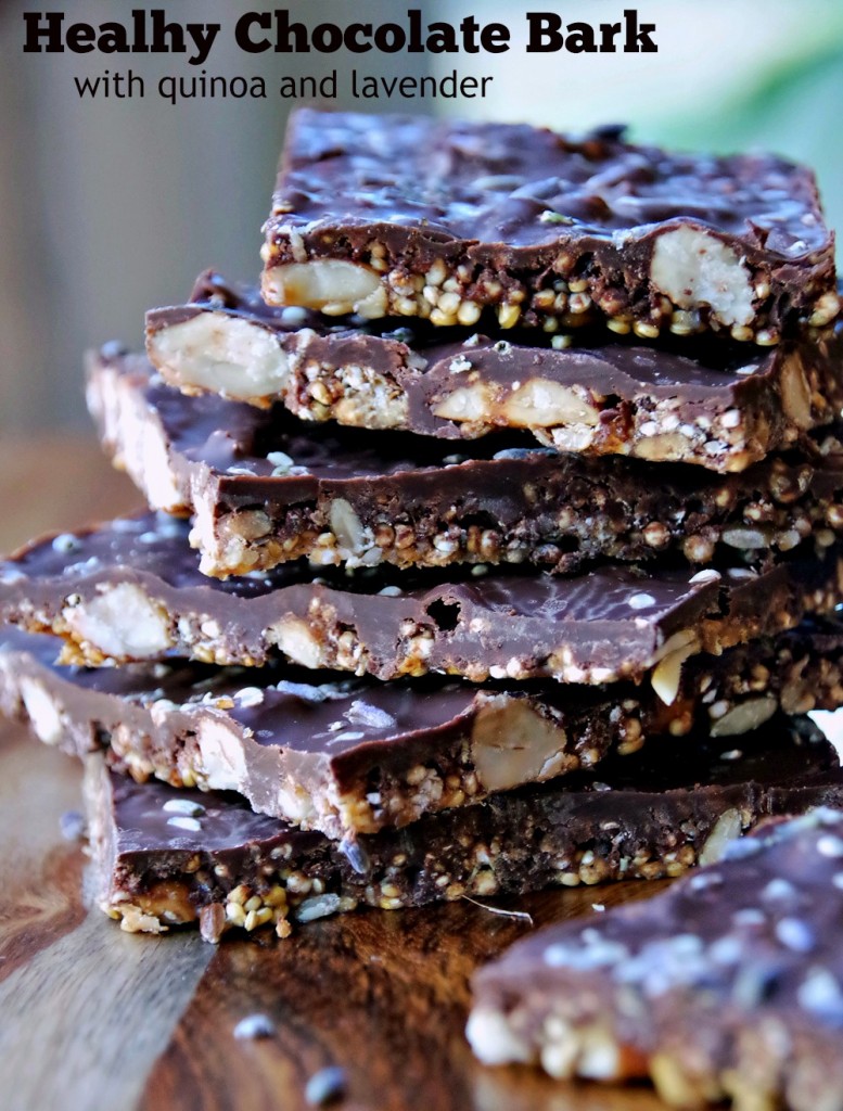 Chia Seed Recipes: Quinoa healthy chocolate bark with lavender