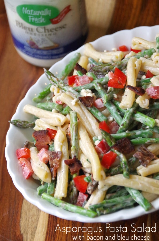 Asparagus Pasta Salad Recipe with Bacon and Bleu Cheese