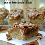 Easy Pecan Pie Cookie Recipe. All the flavor of a pecan pie in the convenience of a bar cookie recipe.