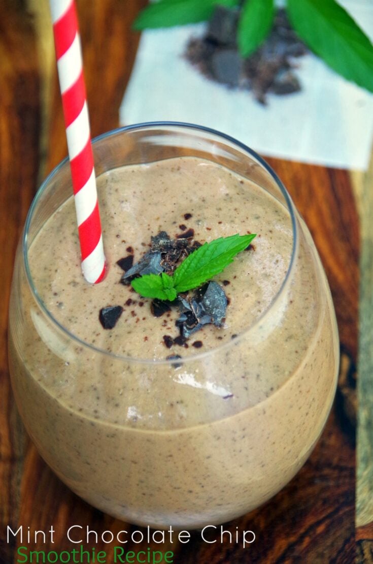 Want healthy protein smoothies? Try this Healthy Mint Chocolate Chip Protein Smoothie Recipe