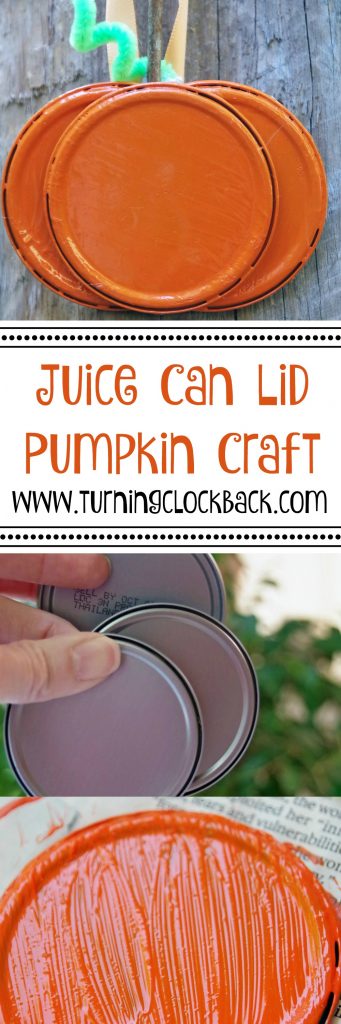 Easy Pumpkin Craft Idea with Juice Can Lids