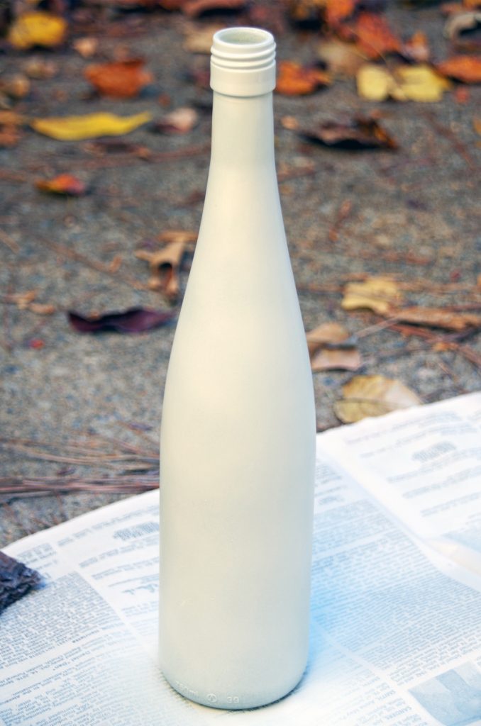 Need DIY Halloween Centerpieces? Make Upcycled Wine Bottle Candy Corn!