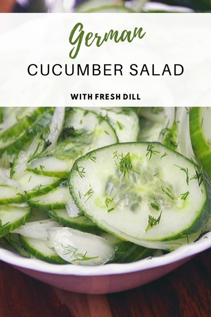 German cucumber gurkensalat recipe with fresh dill