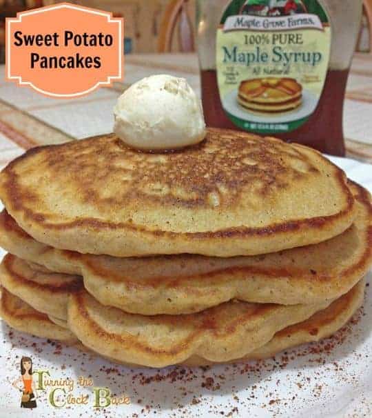 Sweet Potato Pancakes with Cinnamon Honey Butter 