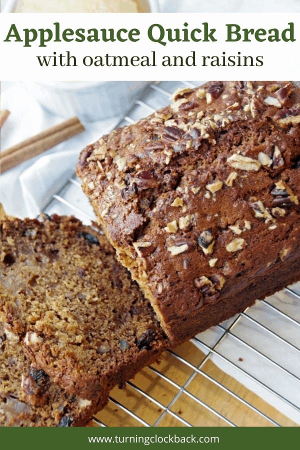 Applesauce Quick Bread Recipe with oatmeal and raisins