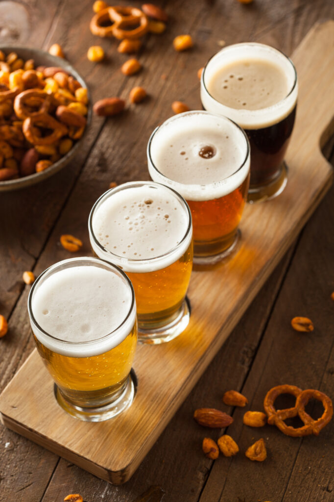 Assorted Beers in a Flight