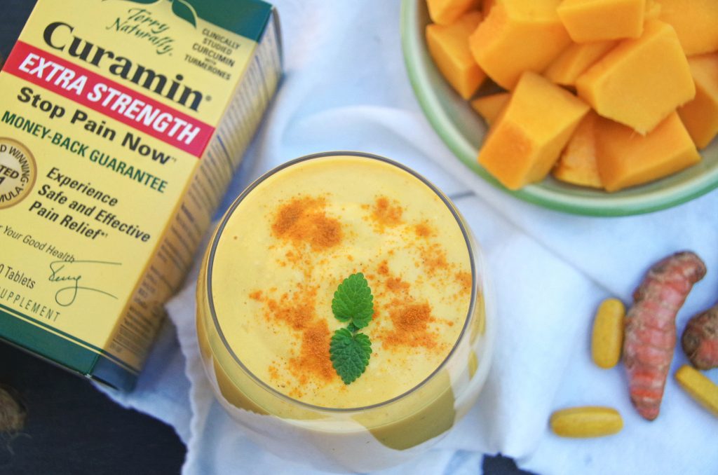 This Mango Turmeric Smoothie Recipe has natural pain relieving and anti inflammatory properties. Delicious and filling, it is an easy smoothie recipe packed full of nutrition. 