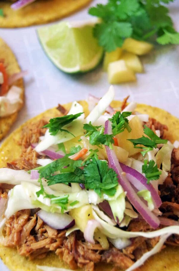 Pulled Pork Taco Recipe with Pineapple Coleslaw Turning the Clock Back
