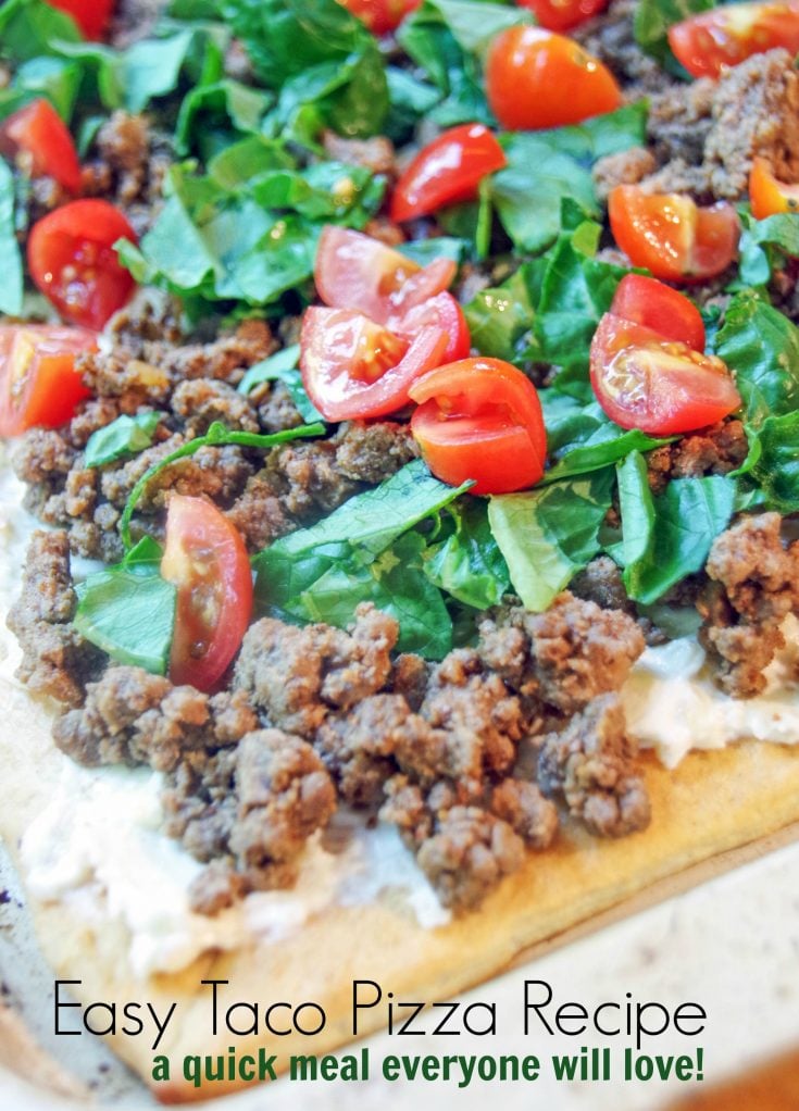 Looking for a quick weeknight meal that everyone will love? Try this easy taco pizza recipe!