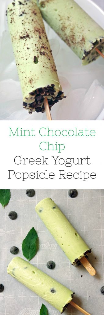 Mint Chocolate Chip Greek Yogurt Popsicle Recipe