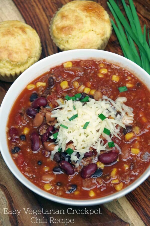 Easy Vegetarian Crockpot Chili Recipe Turning the Clock Back