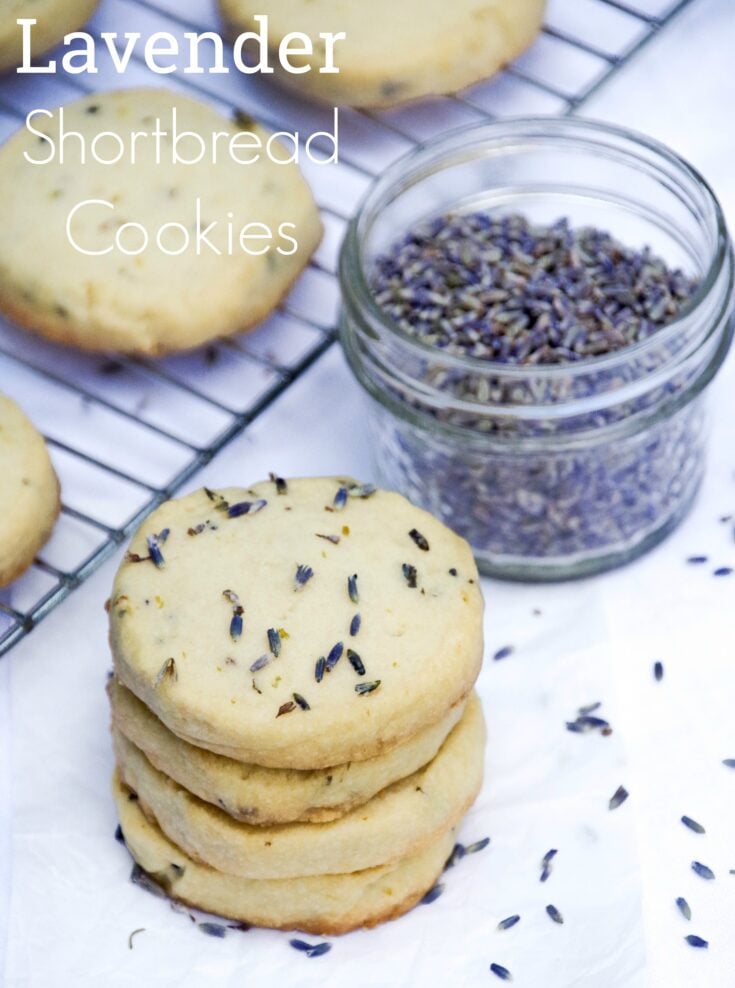 Love shortbread cookies? This simple yet elegant lavender shortbread cookie recipe is buttery and flaky with a light hint of lemon and lavender.