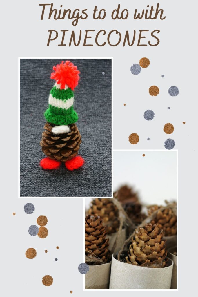 collage of pine cone uses with text overlay 'things to do with pinecones'