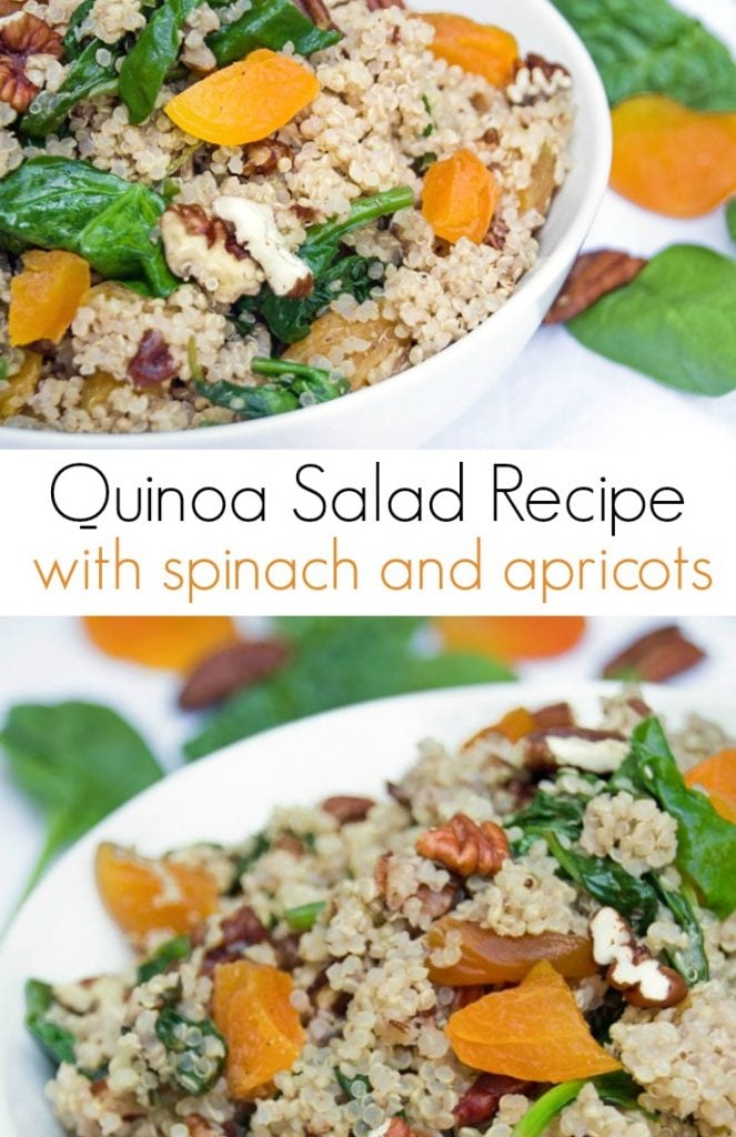 Easy Quinoa Salad Recipe with Fresh Spinach and Dried Apricots