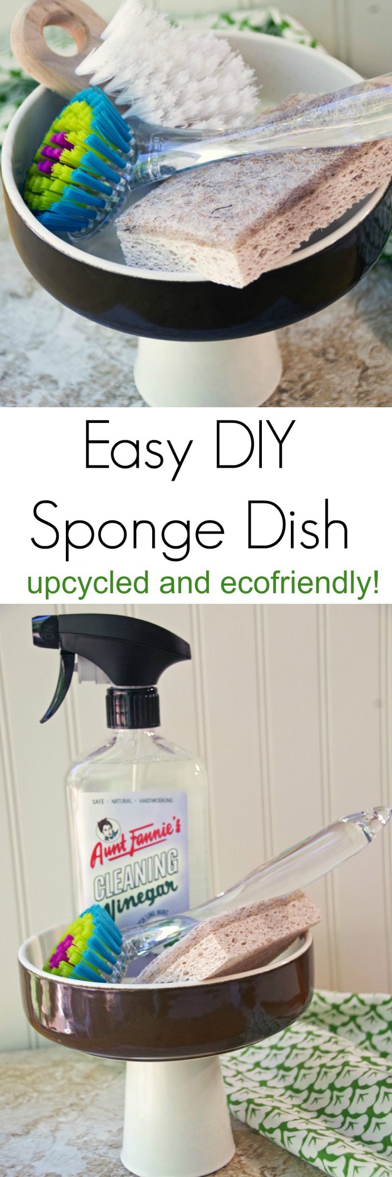 DIY Kitchen Sponge Dish and Healthier Housekeeping with Aunt Fannie's