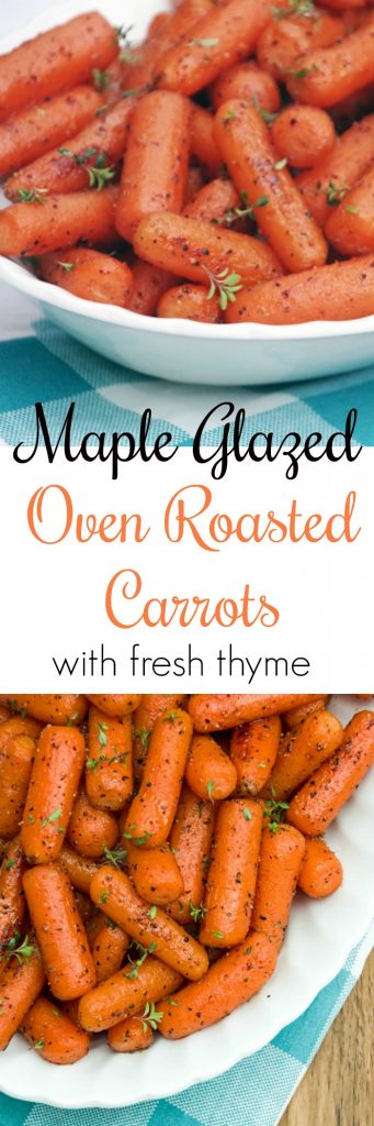 Oven Roasted Maple Glazed Carrots Recipe with Fresh Thyme