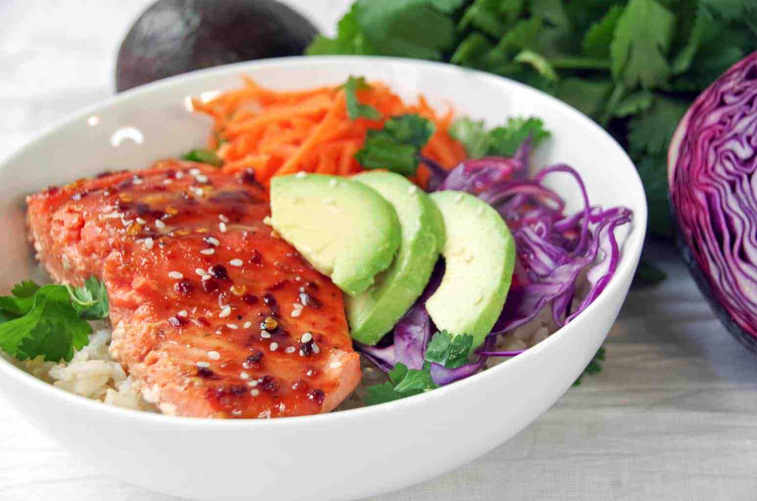 Alaska Salmon Bowl Recipe with Brown Rice Turning the Clock Back